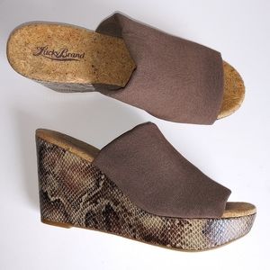Lucky brand snake print wedges